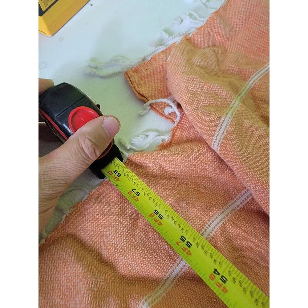 Lightweight Beach Blanket Orange White Striped 58